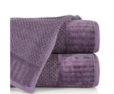 Eurofirany Lot de 6 Serviettes de Toilette en Coton Doux et éponge Doux Violet 50 x 90 cm