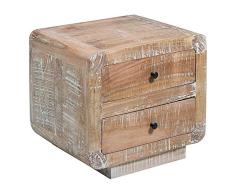 BigBuy Home Table de chevet en bois de mindi Multicolore Taille unique 50 x 40 x 45 cm