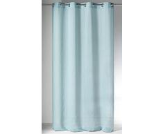 Homemaison 806419 Voilage Motif Rayure Etamine/Polyester Bleu 1 x 140 cm