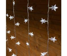 XMASKING Stalactite 3 x 0,8 m 94 étoiles LED Blanc Froid câble Blanc Rideaux Lumineux Rideaux lumières lumières lumières de Noël