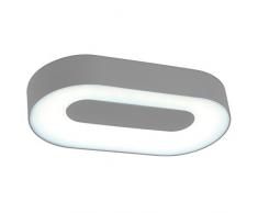 Lutec 563800049 Applique Ublo Oval S 1, Métal, Intégré, 6.3 W, Gris