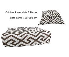 ForenTex Jacquard Couvre-lit rÃ©versible avec Deux taies doreiller Fil teintÃ© 40% polypropylÃ¨ne, Gris pour lit de 150/160 cm, 240 x 270 + 2/40 x 45 cm 3