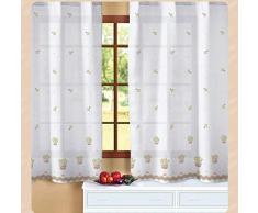 ForenTex Rideaux Cintia Gris Voilage pour Cuisine dÃ©corative Polyester, 140Â x 140Â cm