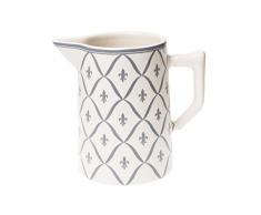 Depot dargonne Fleur de lys Motif Pichet, en CÃRAMIQUE, Gris, 11.5Â x 16.5Â x 17Â cm