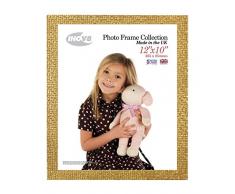 Inov8 Cadre de Miroir en mosaÃ¯que de Fabrication Britannique, Verre, dorÃ©, 12x10 (30.48cm x 25.4cm)