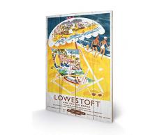 Pyramid International Lowestoft Chaise Longue ImprimÃ© 40Â x 59Â cm, Bois Dense, Multicolore, 40 x 59 x 1.3 cm