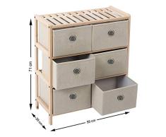 BigBuy Home 110020 Commode en Bois 6 tiroirs Multicolore Taille Unique