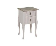 BigBuy Home Table de Chevet en Bois de Paulownia, Multicolore, Taille Unique