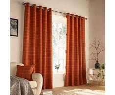 Furn Ellis Ringtop Rideaux Oeillet (Paire) - PrÃªts - Polyester - Burnt Orange - 168Cm X 137Cm (66 X 54 Pouces), 168 X 137 Cm
