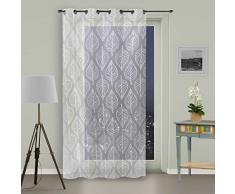 Soleil docre Voilage à Oeillets 135x250 cm Maud Blanc, Polyester