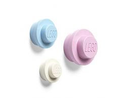 Room Copenhagen 40161736 Lego Ensemble de cintres muraux (Blanc, Bleu Clair, Rose), mélange, Petit, Moyen, Grand, Small, Medium, Large