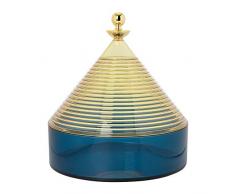 Kartell Trullo Boîte de Rangement en thermoplastique technopolymère Jaune Bleu 27 x 25 cm