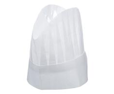 Kitchen Craft KCCHEFHATPK5 Set de 5 Toque de Chef Cuisinier, Cuir, Blanc, 9x12 cm