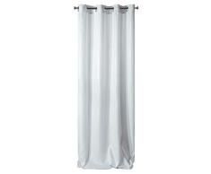 Eurofirany Rideaux Jacquard Ã 8 Åillets Ã©lÃ©gants et Brillants avec Coutures argentÃ©es, pour Salon, Chambre Ã Coucher, Salon ou Chambre Ã Coucher Blanc/argentÃ© 140 x 250 cm