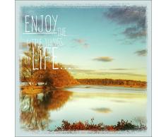 Pro-Art-Bilderpalette an533j5 Tableau Mural Design Moderne II avec Inscription en Anglais Enjoy Life 50 x 50 cm