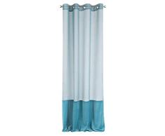 Eurofirany Rideau en Velours Lisse avec 8 Åillets Turquoise 135 x 250 cm