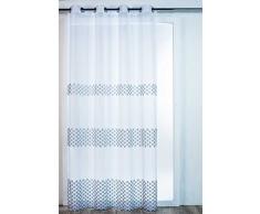 HomeMaison Voilage Brodé LACANAU, Polyester, Gris, 260x140 cm