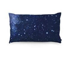 FOONKA NORDHIMMEL Oreiller Garni de Coques de Blaireau en Coton, Ciel de Nuit Bleu Marine 50 x 30 cm