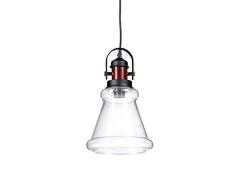 Relaxdays Suspension luminaire lampe Ã suspension avec abat-jour en verre H x l x P: 133 x 23 x 23 cm style industriel, transparent