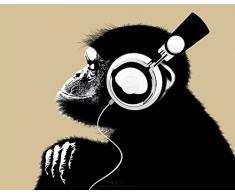 empireposter The Chimp de Bonobo Headphone â Mousepad Taille 19 x 24 cm, Caoutchouc EPDM, Souple, rÃ©sistant, sans PVC