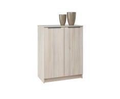 Wood Meuble Buffet 2Â Portes City Acacia 94,8Â x 72,8Â x 41,7Â cm