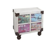 BigBuy Home Craftenwood Table de chevet en MDF Multicolore 66 x 37 x 63 cm