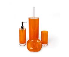 Excelsa Caldo Set daccessoires pour Salle de Bain, Orange, 4 pièces