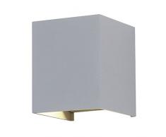 V-TAC SKU.7089 APPLIQUE MURALE LED 6W CARRE GRIS IP65 VT-759, Plastique,et autre materiaux, E27, 6 W, Hauteur x Largeur x Profondeur :100 mm x 100 mm x 100 mm