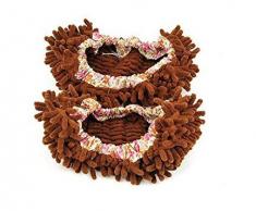 AKORD Balai à Chaussures poussière de Nettoyage de Sol Pantoufle, Microfibre, café, 28 x 13.5 x 5.2 cm