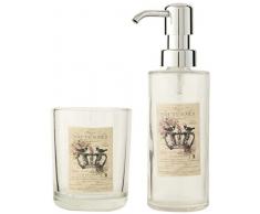 Clayre & Eef 6GL1116 Set de Salle de Bain (2) Ø 7 x 19 cm/Ø 8 x 10 cm