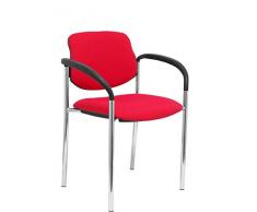 Piqueras Y Crespo (PIQU7) Chaise Fixe Villalgordo Bali Rouge châssis chromé avec Bras de Bureau, Taille Unique