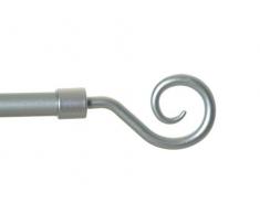 DEBEL 90â160Â cm MÃ©tal et Plastique Crochet Tringle Ã Rideau, Noir Parent, Silver, 90-160 cm