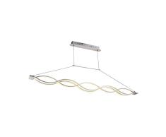 Homemania Lampe Ã suspension Rod Applique, gris en mÃ©tal, 125 x 125 x 120 cm, 1 x LED, 75 W, 7875 lm, 4200 K, lumiÃ¨re blanche naturelle
