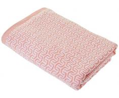 Lasa Home Drap de Bain Motif Zigzag, 100% Coton, Saumon, 70x140x1 cm