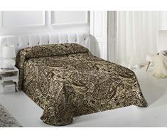 VIALMAN Couvre-lit boutis léger, Marron, 90 x 190 cm