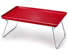 Continenta Plateau Lit Bois de Caoutchouc, laquÃ© Rouge, 53Â x 32Â x 7Â cm