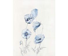 Art Maison Toile Murale Blanc Bleu 24 x 36 cm