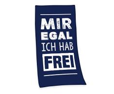 Herding Mir Egal Serviette de Bain, Coton/Velours, Bleu, 75 x 150 cm