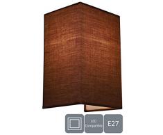 HARPER LIVING 1 Applique murale avec interrupteur Tissu de haute qualitÃ© 25,5 cm x 16 cm x 13,5 cm IdÃ©al pour salon, couloir, chambre Ã coucher (Moka)
