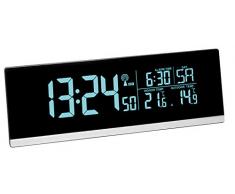 TFA-Dostmann 60.2548.01 Réveil numérique sans Fil avec Changement de Couleur et température extérieure en Plastique Noir 215 x 30 x 75 mm
