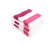 Lasa Classic-Stripes Serviette de Toilette 33 x 50 cm Toilette 50 x 100 cm + Douche 70 x 140 cm Rose