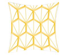 Douceur de France Coussin ImprimÃ© Cyclone Jaune, Polyester, Jaune, 40x40x15 cm
