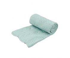 Thedecofactory 150044 Plaid, Polyester, Bleu/Lin, 150 x 150 x 3 cm