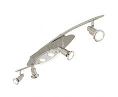Plafonnier LED, Plafonnier, spots, lampe de salon, GU10 3W, nickel mat, orientable