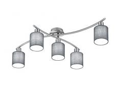Trio Leuchten 605400511 Garda Plafonnier, Nickel, E14, Gris, 44.2 x 75 x 22 cm