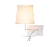 SLV SOMNILA Flex Applique murale LED dintérieur 3000 K Blanc Version gauche avec connexion USB