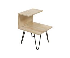 BigBuy Home Table de Chevet en Bois de manguier Multicolore Taille Unique 40 x 40 x 45 cm