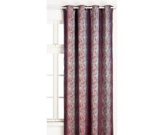 Home Maison 09376-8-AL Rideaux Jacquard avec Oeillets Ronds Bleu/Argent 140 x 260 cm