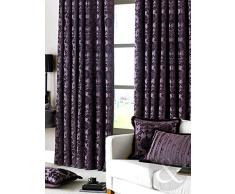 Just Contempo Damas en Velours Rideaux plissÃ©s, Prune Violet, Violet Prune, 66 x 72 inches