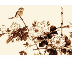 CHINESE ARTWORK Canvas It Up Grande Toile Murale montée et prête à être accrochée Marron crème 76,2 x 50,8 cm